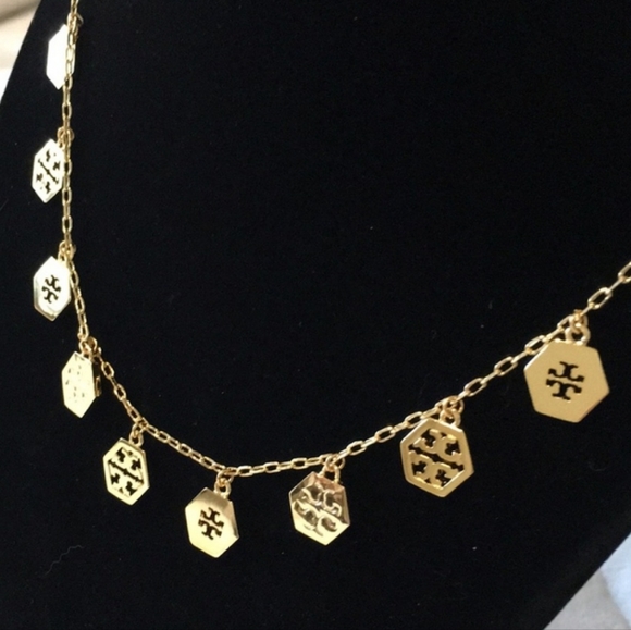 Tory Bruch hexagon charm necklace - Picture 10 of 11